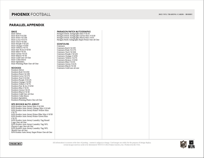 2022 Panini Phoenix Football Hobby 16 Box Case