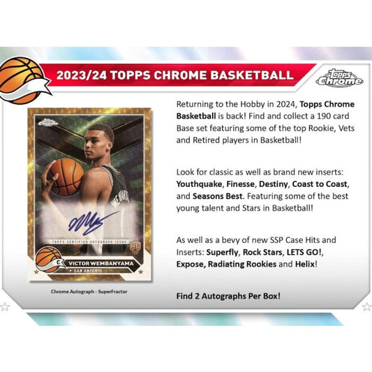 2023-24 Topps Chrome Basketball Blaster 40 Box Case