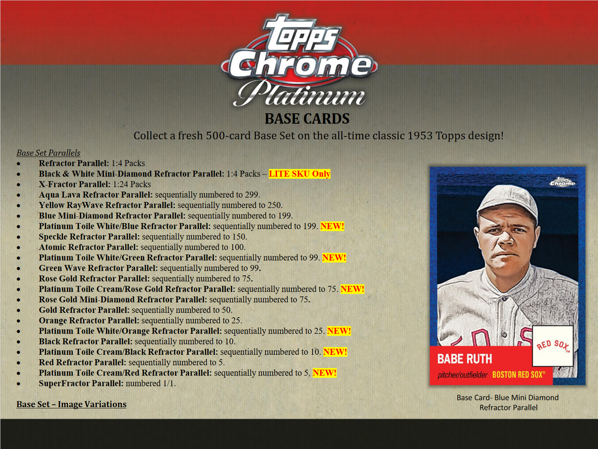 2022 Topps Chrome Platinum Anniversary Baseball Lite 16 Box Case