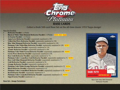 2022 Topps Chrome Platinum Anniversary Baseball Lite 16 Box Case
