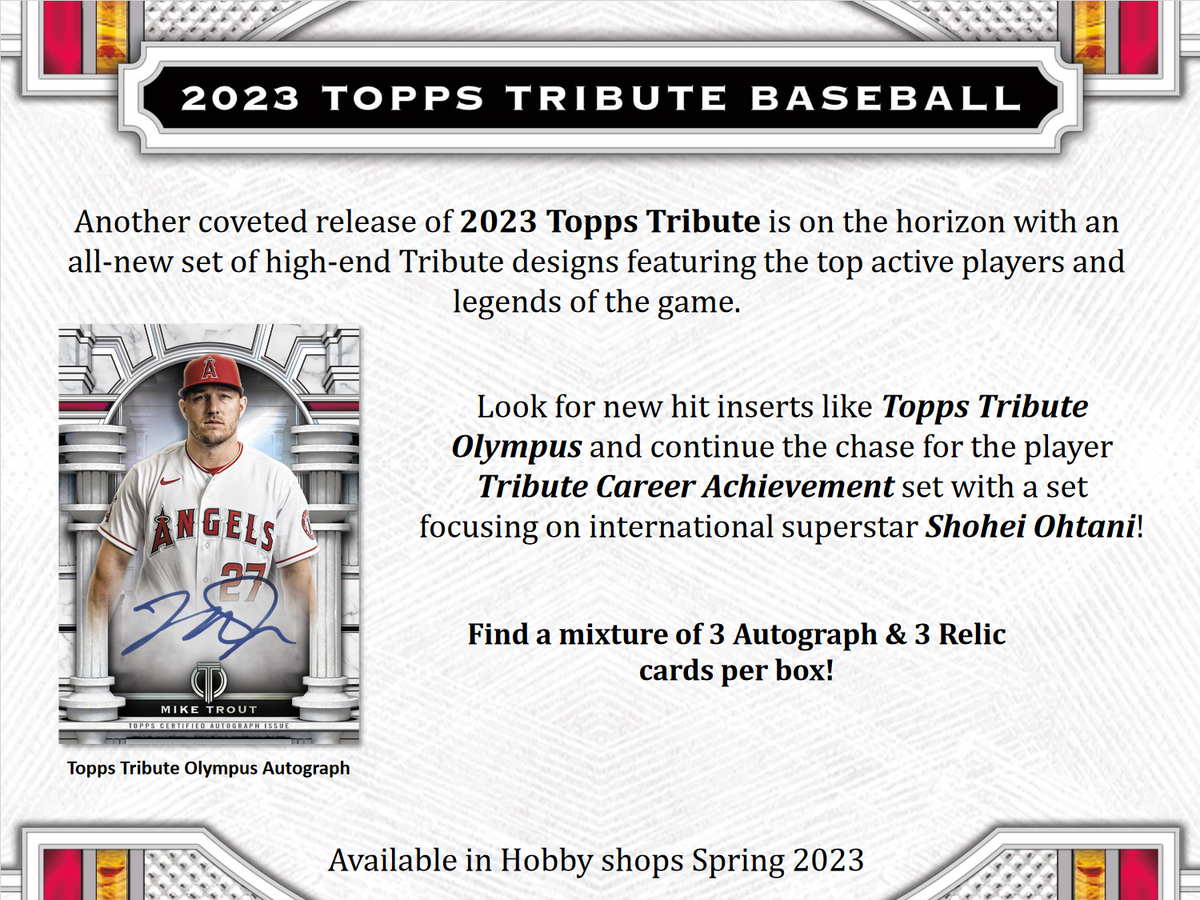 2023 Topps Tribute Baseball Hobby 6 Box Case