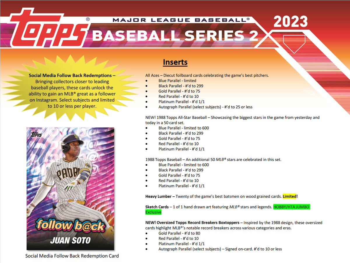 2023 Topps Series 2 Baseball Jumbo 6 Box Case