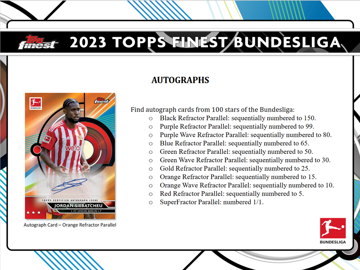 2022-23 Topps Finest Bundesliga Soccer Hobby 8 Box Case