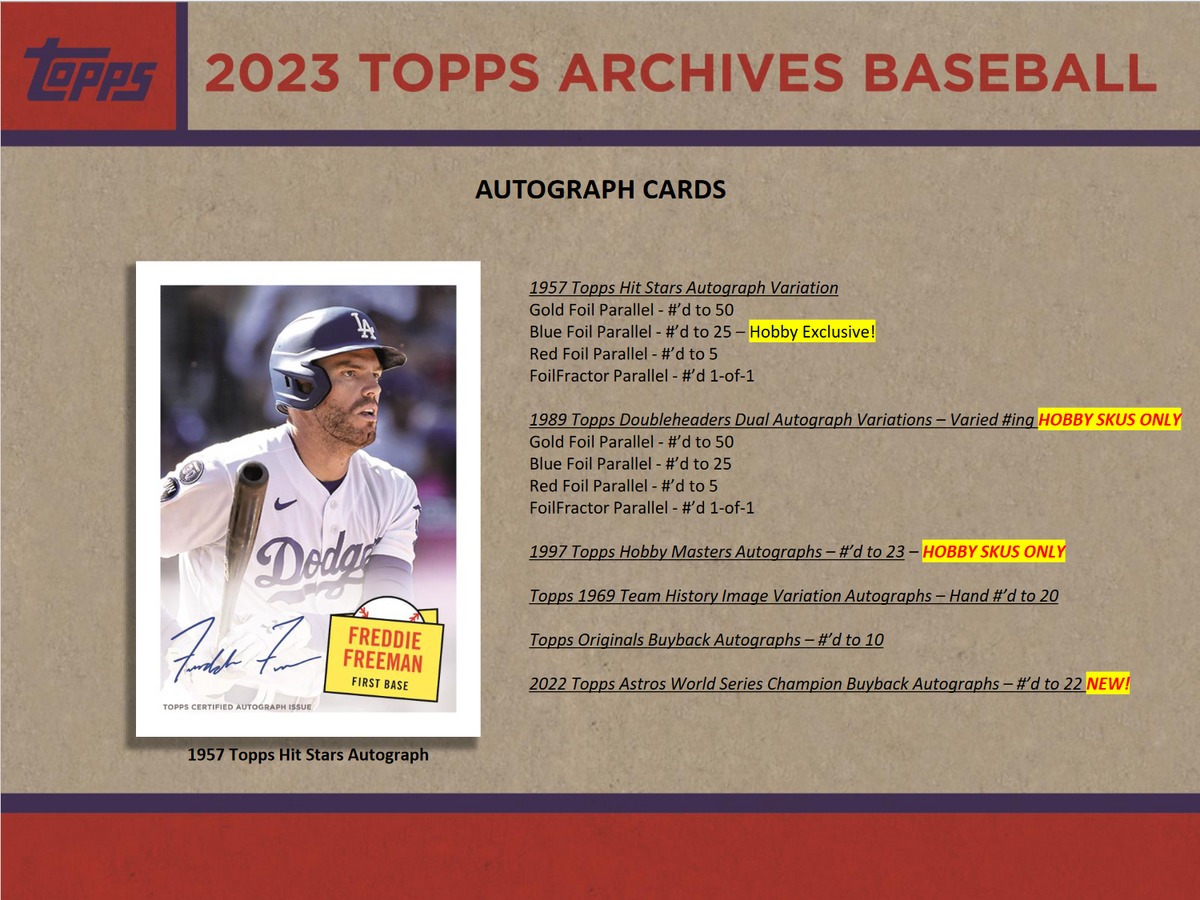2023 Topps Archives Baseball Hobby Collector 10 Box Case