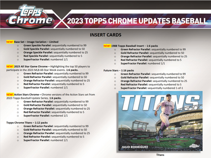 2023 Topps Chrome Update Series Baseball Hobby 6 Box Case