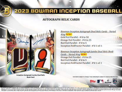 2023 Bowman Inception Baseball Hobby 16 Box Case