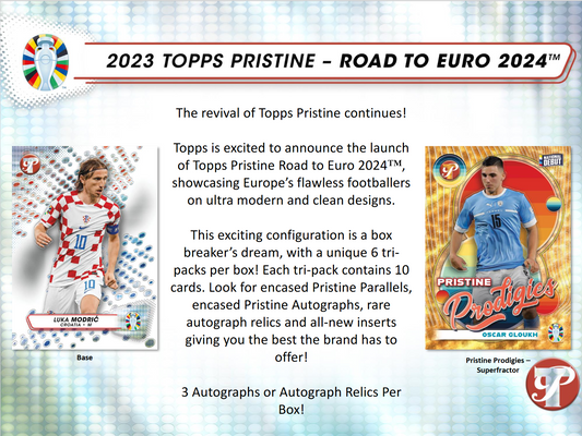 2023 Topps Pristine Road To Euro 2024 Soccer Hobby 8 Box Case