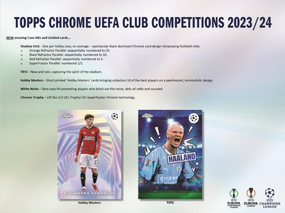 2023-24 Topps UEFA Club Competitions Chrome Soccer Hobby Box