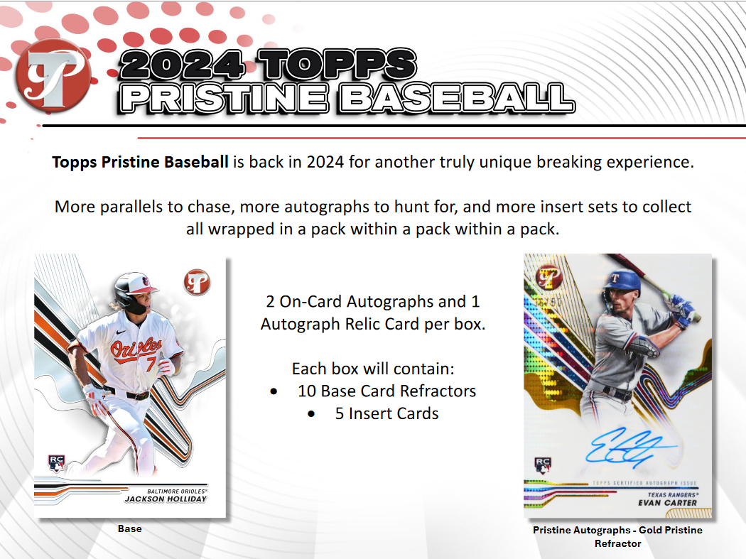 2024 Topps Pristine Baseball Hobby 8 Box Case