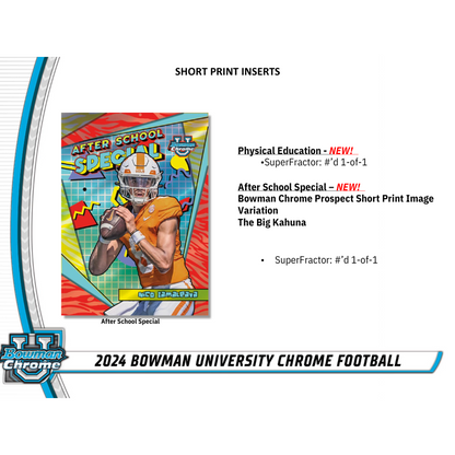 2024 Bowman University Chrome Football Hobby 12 Box Case