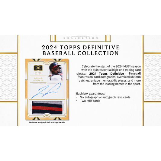 2024 Topps Definitive Baseball Hobby 2 Box Case